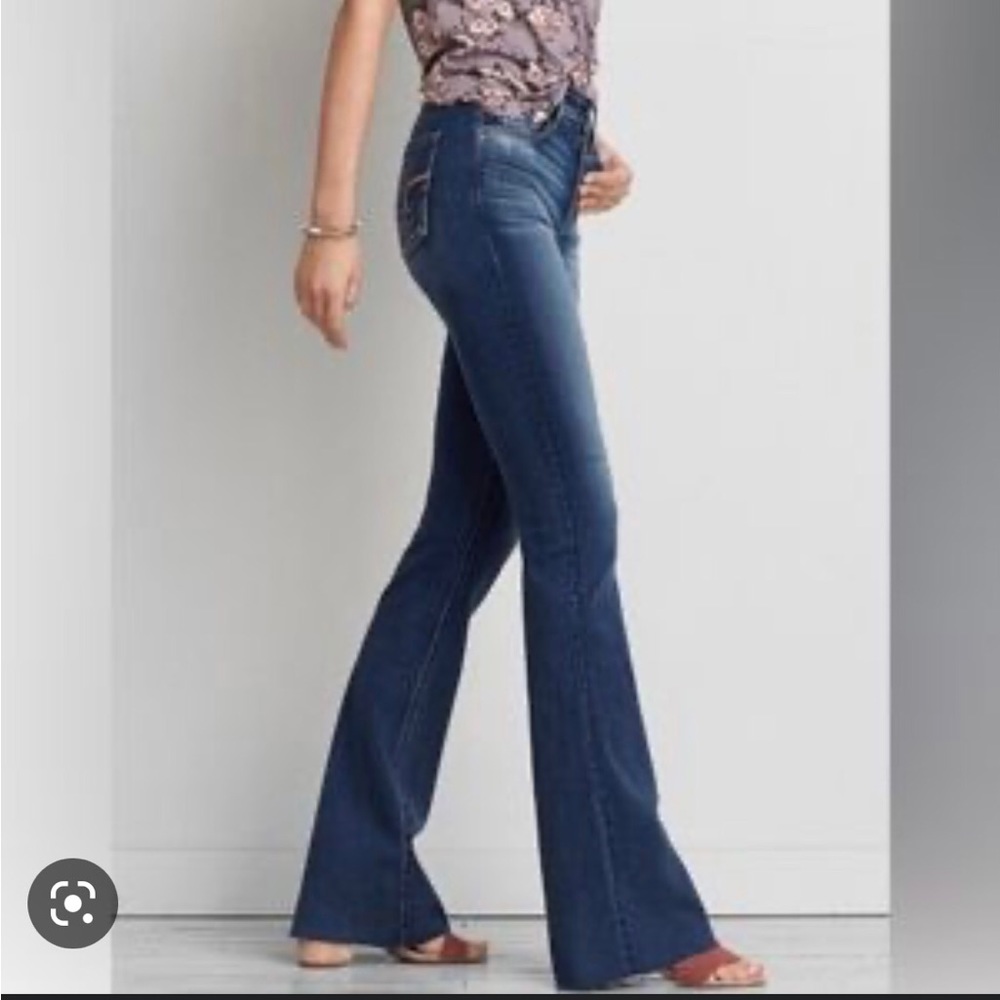 AE high rise slim flare jeans 14L